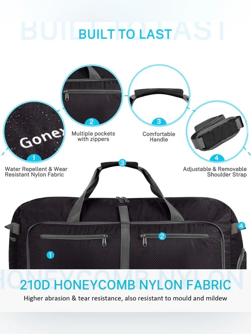 Gomez 250L Extra Large Foldable Travel Duffle Bag | Like New